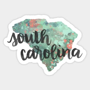 south carolina - calligraphy and abstract state outline Sticker